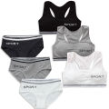 Girls Training Bras Panties Kids Cotton Underwear Sets Teens Students Bra Vest and Panties Wireless Girls Sports Bra 8-16Y топик.