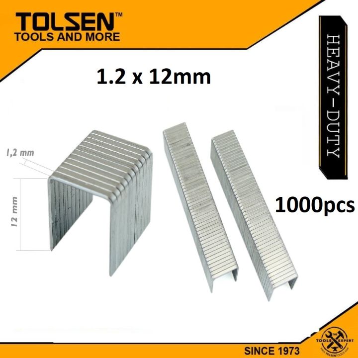 TOLSEN 1000Pcs Staples Wire Refill (1.2 x 12mm ) For Wood, Plywood Model: 43030