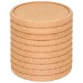 Durable Cork Coasters with Lip for Drinks Absorbent Thick Rustic Saucer with Holder Heat & Water Resistant  Reusable Natural Round Coasters for Bar Glass Cup Table. 