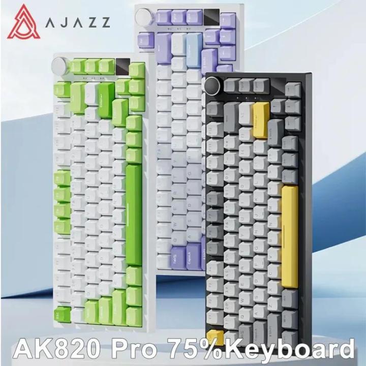 Ajazz%20Ak820%20Mechanical%20Keyboard%20Customized%20Wired/Three-Mode%20Hot%20Swapsoft%20Gasket%20Structure%20Optional%20Rgb%20Backlit%2075%25%20Portable%20-%20Image%202