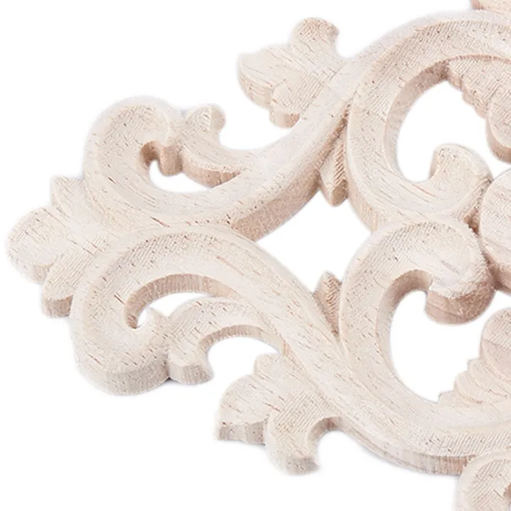 Harmony%202%20Pcs%20Rubber%20Wood%20Carved%20Long%20Applique%20Unpainted%20Flower%20Walls%20Cabinets%20Door%20Decor%20Wood%20Color,%2021X15cm%20&%2015cm%20Type%20B%20-%20Image%209
