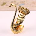 New Swan 6 Pieces Stylish Spoon Tableware Set Holder (Gold and silver). 