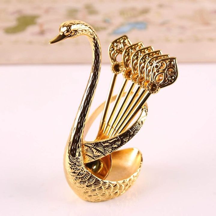 New%20Swan%206%20Pieces%20Stylish%20Spoon%20Tableware%20Set%20Holder%20(Gold%20and%20silver)%20-%20Image%204