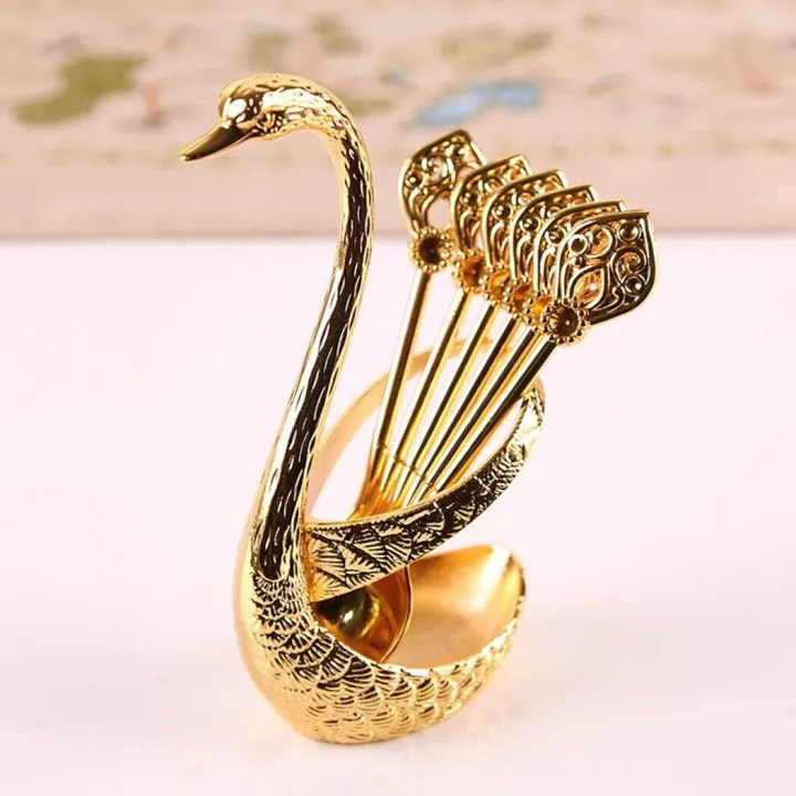 New%20Swan%206%20Pieces%20Stylish%20Spoon%20Tableware%20Set%20Holder%20(Gold%20and%20silver)%20-%20Image%204