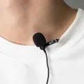 1.5m Mini Portable USB Microphone Condenser Clip-on Lapel Lavalier Mic Wired Mikrofo/Microfon for Phone for  Black. 