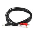3.5mm Stereo Plug/2 RCA Plug Cable, Black, 3.5mm to AV Cable, 1/2 Cable, Black. 