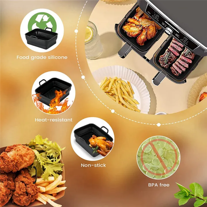 Silicone%20Air%20Fryer%20Liners%20for%20Ninja%20Dual%20Air%20Fryer%20AF400UK%20&%20Tower%20T17088,%20Foldable%20Silicone%20Air%20Fryer%20Basket%20Inserts%20-%20Image%202