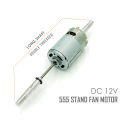 RS555 12V Heavy Duty Long Shaft Copper Magnetic Motor For DC Charger Fan.