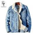 Sunnyheart Denim Jacket Single  Pockets Jean Winter Jackets For Men. 