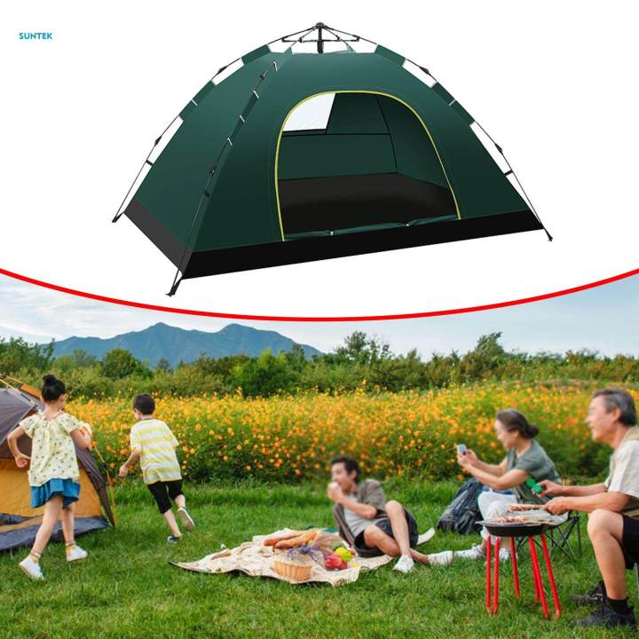 Camping Tent Easy Setup Lightweight Weatherproof Popup Tents Automatic Tent for Mountaineering