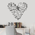 Math Symbol Wall Decal Mathematics Love Shape Vinyl Mural Student Teen Room Interior Decoration Window Wall Stickers Poster.