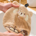 Kawaii Rabbit Shape Hand Towel Hanging Towels Cartoon Animal Absorbent Children's Hand Towels for Bathroom Kitchen Cleaning Rags. 