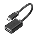 UGREEN US133(10396)  Micro USB Male to USB-A  Female Cable with OTG  Nickel Plating 15cm (Black) - Micro USB 2.0 OTG Adapter Cable - 480Mbps Data Transfer - Durable PVC Jacket - Plug & Play. 