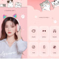 【Limited Quantity】 Cat Ears Headphones Flash Light With MIC Control LED Kid Girl Stereo Cute Music Helmet Phone Headset Earphone.