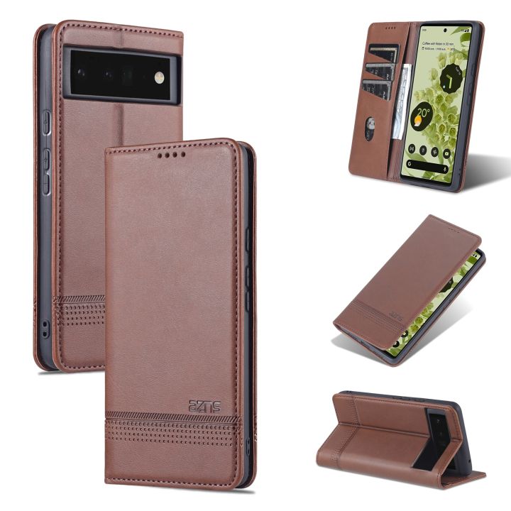 For Google Pixel 6 Pro AZNS Magnetic Calf Texture Horizontal Flip Phone Leather Case
