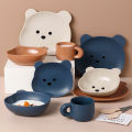 Bear Plate Bowl Tableware Ceramics Fruit Noodle Breakfast Salad Bowl Plate Fruit Dishes Sauce Utensils For Kitchen Dessert Tray. 