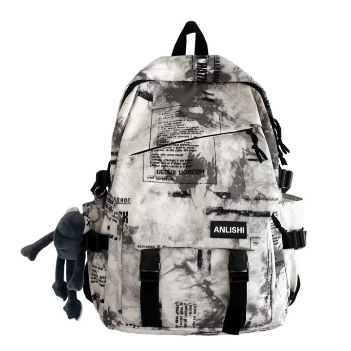 Women Harajuku Cloud Print Men Backpack Student Nylon Laptop New