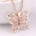 【The road to happiness Store】Neaklace for women Fashion Women Rose Gold Butterfly Charm Pendant Long LKTTT. 