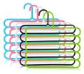 Plastic 5 Layers Trouser Hanger, Hijab Hanger For Cloth Hanging 6Pcs = Multicolor - Hanger.