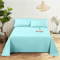 Solid Color Bedding Sheet Home Digital Printing Polyester Bed Flat Sheet With Pillowcase Print Bed Sheet.