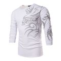 New Fashion Chinese Element Totems Print T-Shirt Men's Casual Slim Fit Stylish T Shirt long Sleeve o-neck Tops TX71 C. 