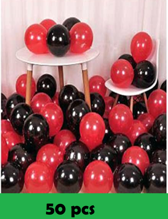 Black and red balloons 50 pcs | Daraz.com.bd