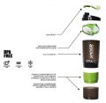 NEW SPORTS/Spider Water Bottle Shaker Cups Sports Cup Portable 500ml Removable Three Protein Powder. 