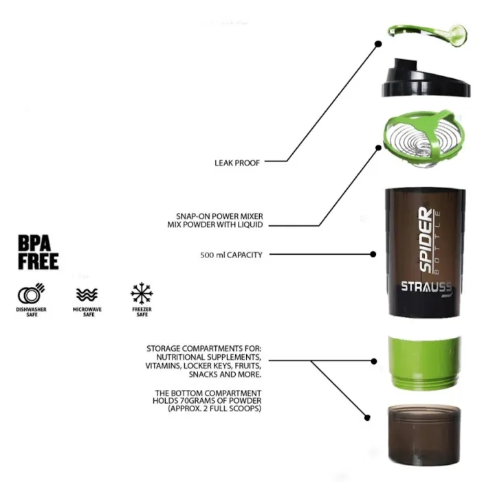 NEW%20SPORTS/Spider%20Water%20Bottle%20Shaker%20Cups%20Sports%20Cup%20Portable%20500ml%20Removable%20Three%20Protein%20Powder%20-%20Image%206
