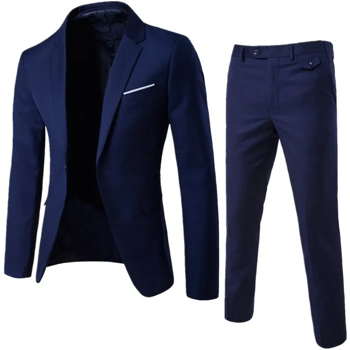 2Pcs/Set%20Men%20Suit%20Plus%20Size%20Men%20Solid%20Color%20Long%20Sleeve%20Lapel%20Slim%20Button%20Business%20Suit%20Work%20clothes%20Business%20suits%20-%20Image%205