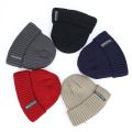 New winter men's hat winter letter label velvet thick men and women knit hat outdoor warm thickening casual design men's peas. 