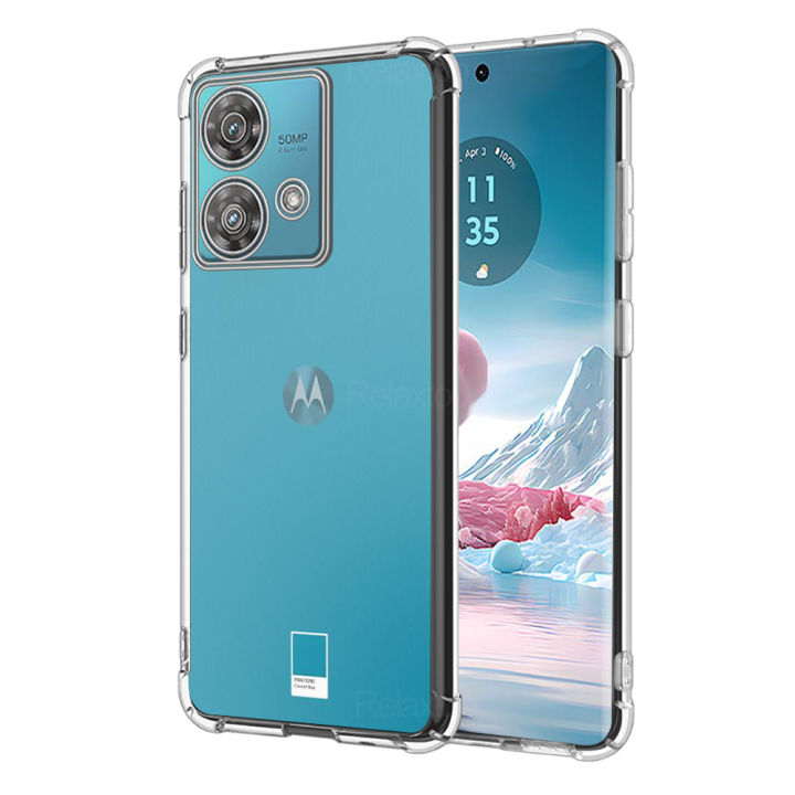 For Motorola Edge 40 Neo 5G Thickened Silicone Airbag Anti-Drop Case for Moto rola Edge 40Neo Clear TPU Shockproof Phone Back Cover