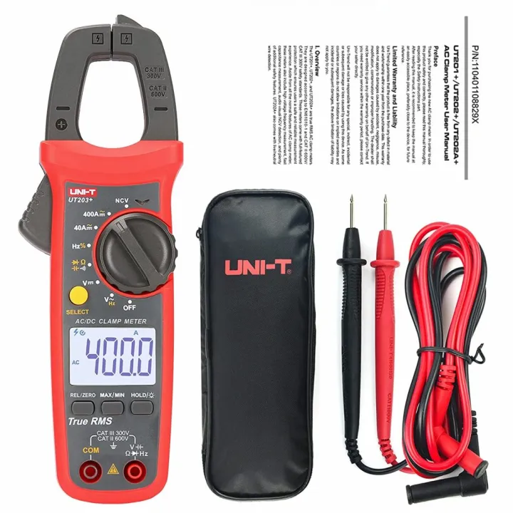 UNI-T%20UT203+%20UT-203+%20400A%20AC%20DC%20Digital%20Clamp%20Meter%20Auto%20Range%20Ture%20RMS%20Handheld%20Clamp%20Digital%20Multimeter%20Tester%20Volt%20Ohm%20Meter%20-%20Image%202
