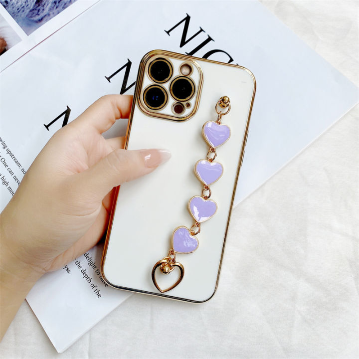 Jizetin%20for%20OPPO%20Reno4%20Z%205G%20Back%20Cover%20With%203D%20Love%20Heart%20Wristband%20Chain%20Luxury%20Plating%20Fashion%20Bracelet%20Phone%20Cases%20-%20Image%205