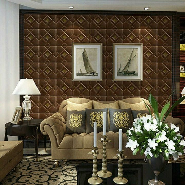 1/10pcs%203D%20Soft%20Pack%20Wall%20Stickers%20Wallpaper%2030*30cm%20Self-adhesive%20Bedroom%20Decoration%20Wall%20Foam%20TV%20Background%20-%20Image%205