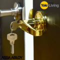 Yale Golden Color Tubular Door Lock Knob Lever Set VL5382 US3 (Without key)  Door hardware & locks. 