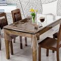 PVC Transparent 6 Seater Dining Table Cover . 84x54 Inches.Rectangle Waterproof Tablecloth Protector -1.2mm. 