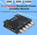 ZK-MT21 Bluetooth 5.0 Subwoofer Amplifier Board 50WX2+100W 2.1 Channel Power Audio Stereo Amplifier Tone Board Bass AMP AUX. 