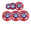 Captain America Olympic Weight Plate Red & Blue  Color Combinations (2.5kg to 25kg) Total 155kgs. 