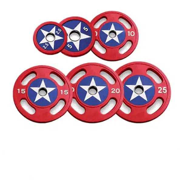 Captain America Olympic Weight Plate Red & Blue  Color Combinations (2.5kg to 25kg) Total 155kgs