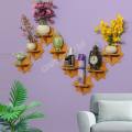 Star Wall Shelf Self without flower . Adhesive Punch Free Wall Decor (1/4/8 Pcs Stand ) Waterproof Premium Quality..