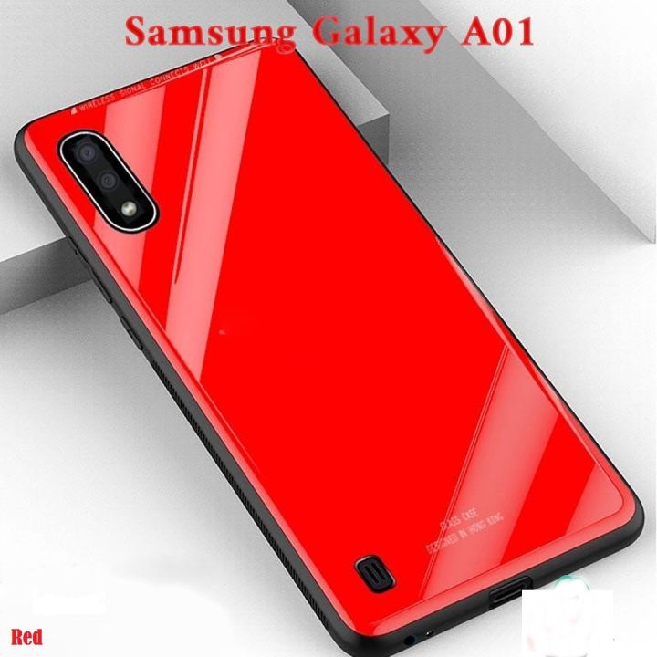 Back%20Cover%20for%20%20Samsung%20Galaxy%20A01%20Case%E2%80%9CHONG%20KONG%20Design%E2%80%9D%20Fashion%20Tempered%20Glass%20Protector%20Casing%20Luxury%20Design%20Mirror%20View%20Full%20Red%20Toughened%20Glass%20Case%20-%20Image%203