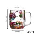 Flower Tea Cup Fillings Dry Flowers Double Wall Glass Cup Heat Resistant Tea Coffee Cups Espresso Milk Mug Espresso Cups. 