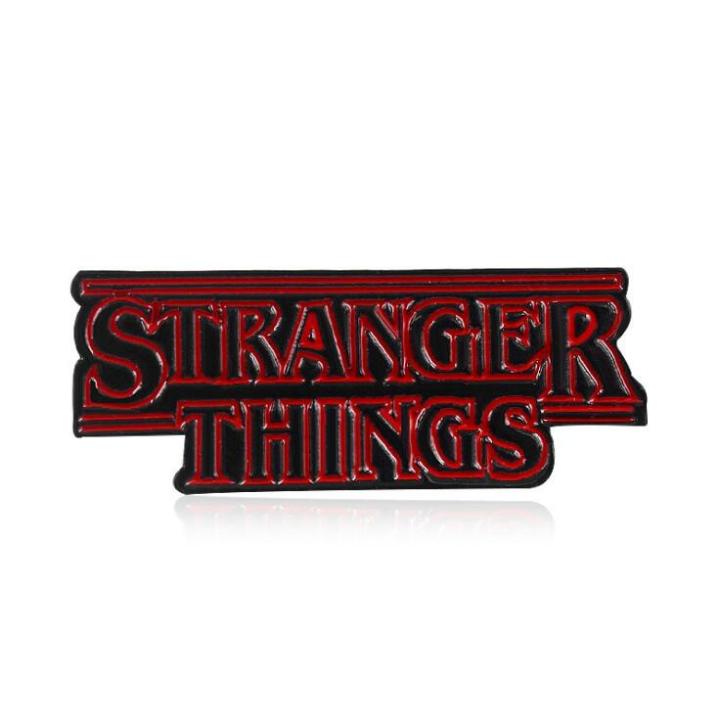 Stranger Things Red Letters Creative Retro TV Letters Red Enamel Brooch STRANGER THINGS Alloy Badge ...
