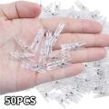 50Pcs Transparent Spring Hanging Clips Plastic Clothes Line Clip Mini Paper Photos Craft Decoration Clamps.