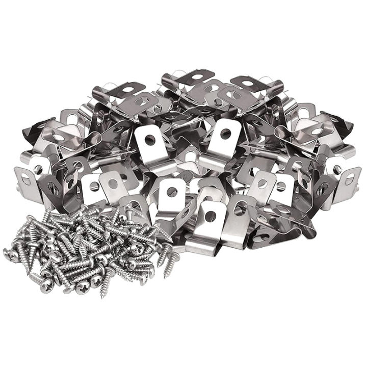 100%20Pcs%20Fence%20Wire%20Clamps%20&%20Screws,%20Agricultural%20Fencing%20Mounting%20Clips%20Clamp%20For%20Mount%2012-16%20Gauge%20Welded%20Wire%20To%20Wood%20Sunlight%20Mall%20-%20Image%203