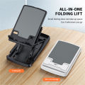 Storage Folding Angle And Height Adjustable Mobile Phone Tablet Anti-slip Lifting Pull-out Bracket PC Silicone folding thickness: about 12mm. 