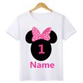Boys/Girls Birthday Numbers Bow Cartoon Print T Shirt Kids Short Tops Children Design Your Name and number Cute T-Shirt,ooo3055. 