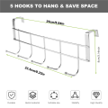 5 Hooks Over Door Home Bathroom Kitchen Coat Towel Loop Hanger Rack Holder Shelf,Silver. 