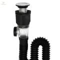 Kitchen Sink Drain Pipe Waste Water Pipe with Sealing Lid Drain Tubing Pipe. 