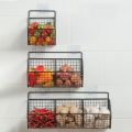 Kitchen Storage Onion Ginger Garlic Storage Rack Condiments Spice Wall Mounted Kitchen Shelf Punch-Free Vegetable Fruit Drain Basket Household. 
